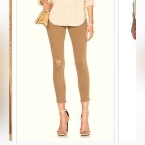 Mother Denim The Looker Ankle Fray Tan